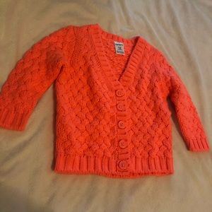 Carter’s Neon Orange Cable Knit Cardigan